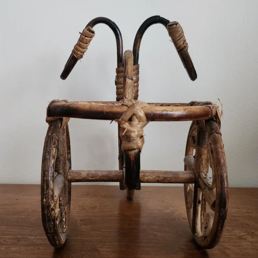 VTG Plant Holder Ratan Wicker Bicycle